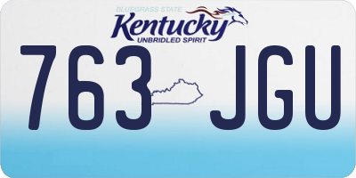 KY license plate 763JGU