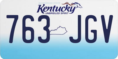 KY license plate 763JGV