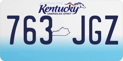 KY license plate 763JGZ