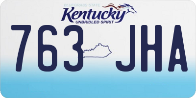 KY license plate 763JHA