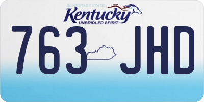 KY license plate 763JHD