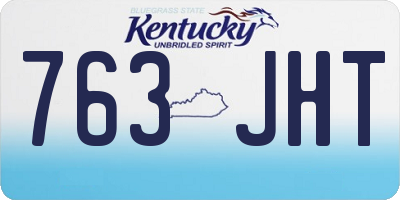 KY license plate 763JHT