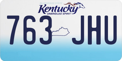 KY license plate 763JHU