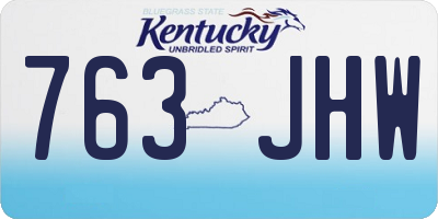 KY license plate 763JHW
