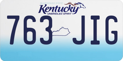 KY license plate 763JIG