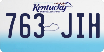KY license plate 763JIH