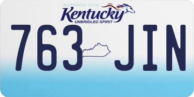 KY license plate 763JIN