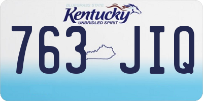 KY license plate 763JIQ