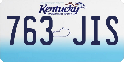 KY license plate 763JIS