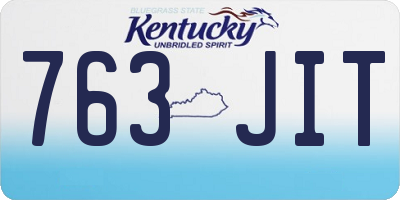 KY license plate 763JIT