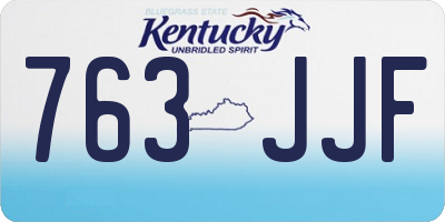 KY license plate 763JJF
