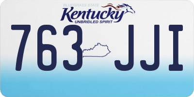 KY license plate 763JJI