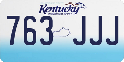 KY license plate 763JJJ