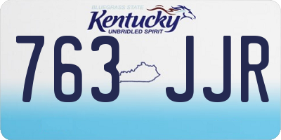KY license plate 763JJR