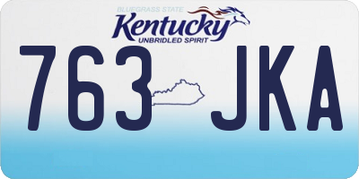 KY license plate 763JKA