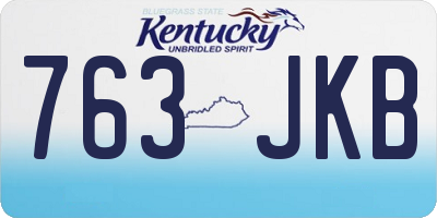 KY license plate 763JKB