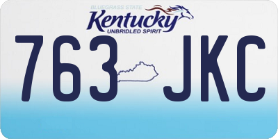 KY license plate 763JKC