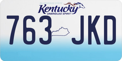 KY license plate 763JKD