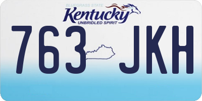KY license plate 763JKH