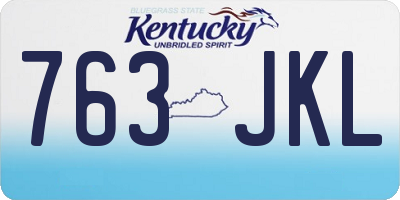 KY license plate 763JKL