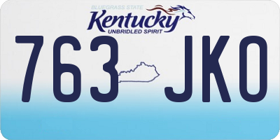 KY license plate 763JKO