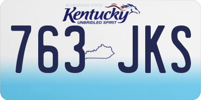 KY license plate 763JKS