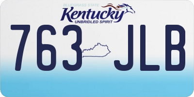KY license plate 763JLB