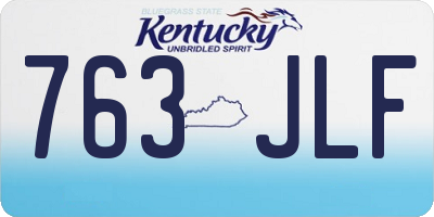 KY license plate 763JLF