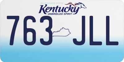 KY license plate 763JLL