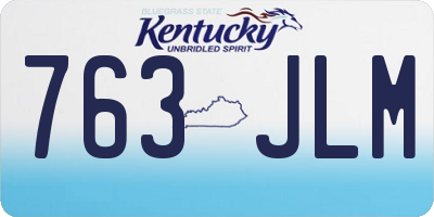 KY license plate 763JLM