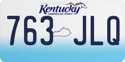 KY license plate 763JLQ