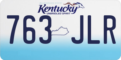 KY license plate 763JLR