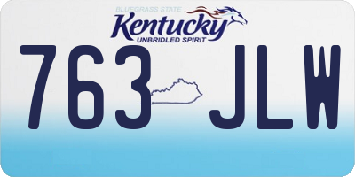 KY license plate 763JLW