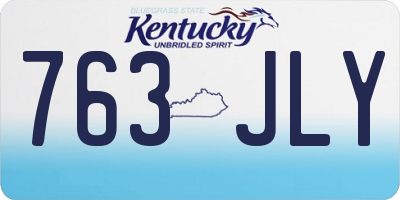 KY license plate 763JLY