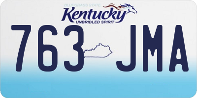 KY license plate 763JMA