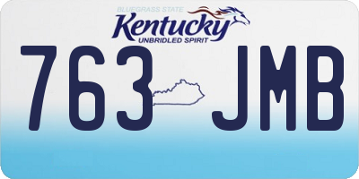 KY license plate 763JMB