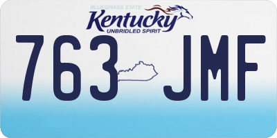 KY license plate 763JMF