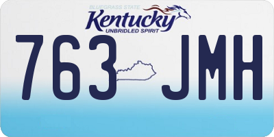 KY license plate 763JMH