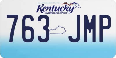 KY license plate 763JMP