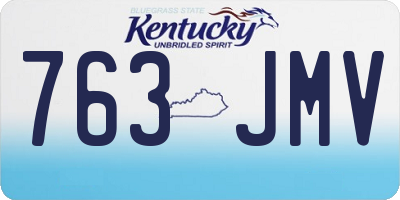KY license plate 763JMV