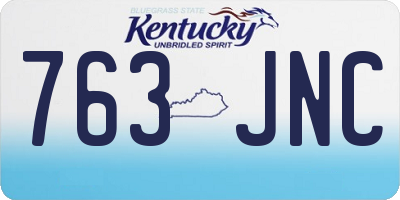 KY license plate 763JNC