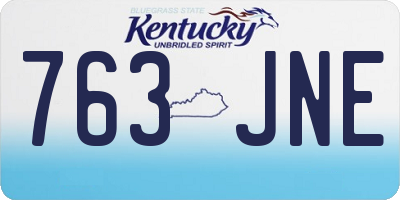 KY license plate 763JNE