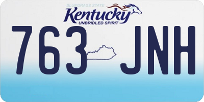 KY license plate 763JNH