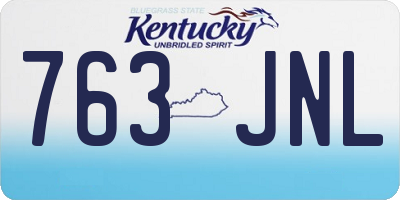 KY license plate 763JNL