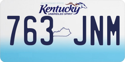 KY license plate 763JNM
