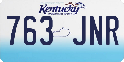 KY license plate 763JNR