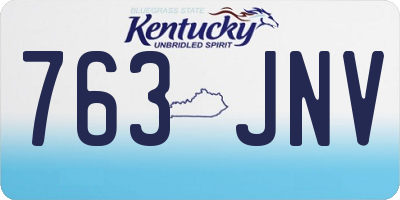 KY license plate 763JNV