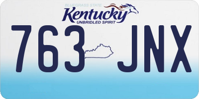 KY license plate 763JNX