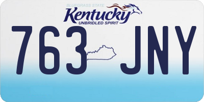 KY license plate 763JNY