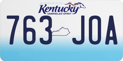KY license plate 763JOA